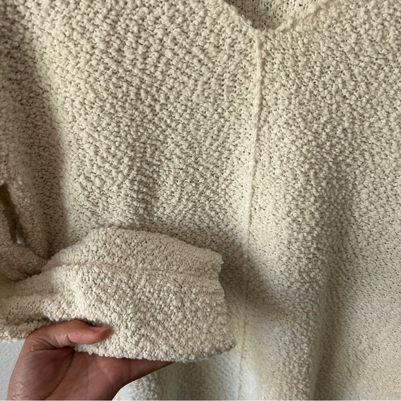 Knox Rose popcorn cream sweater v neck boho - Picture 3 of 7